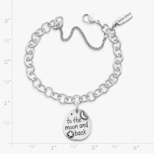 To the Moon and Back Charm on Forged Link Charm Bracelet James Avery
