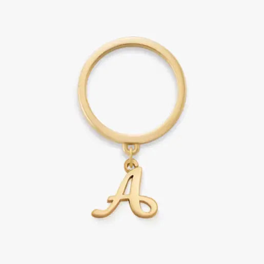 Small Script Initial Charm Dangle Ring James Avery