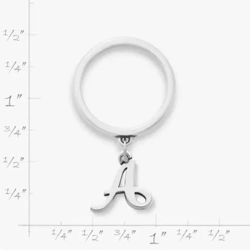 Small Script Initial Charm Dangle Ring James Avery