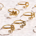 Sparkle Initial Wrap Ring Angel