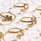 Sparkle Initial Wrap Ring Angel