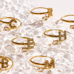 Sparkle Initial Wrap Ring Angel