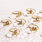 Sparkle Initial Wrap Ring Angel