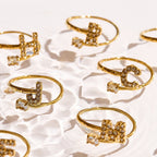 Sparkle Initial Wrap Ring Angel