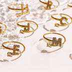 Sparkle Initial Wrap Ring Angel