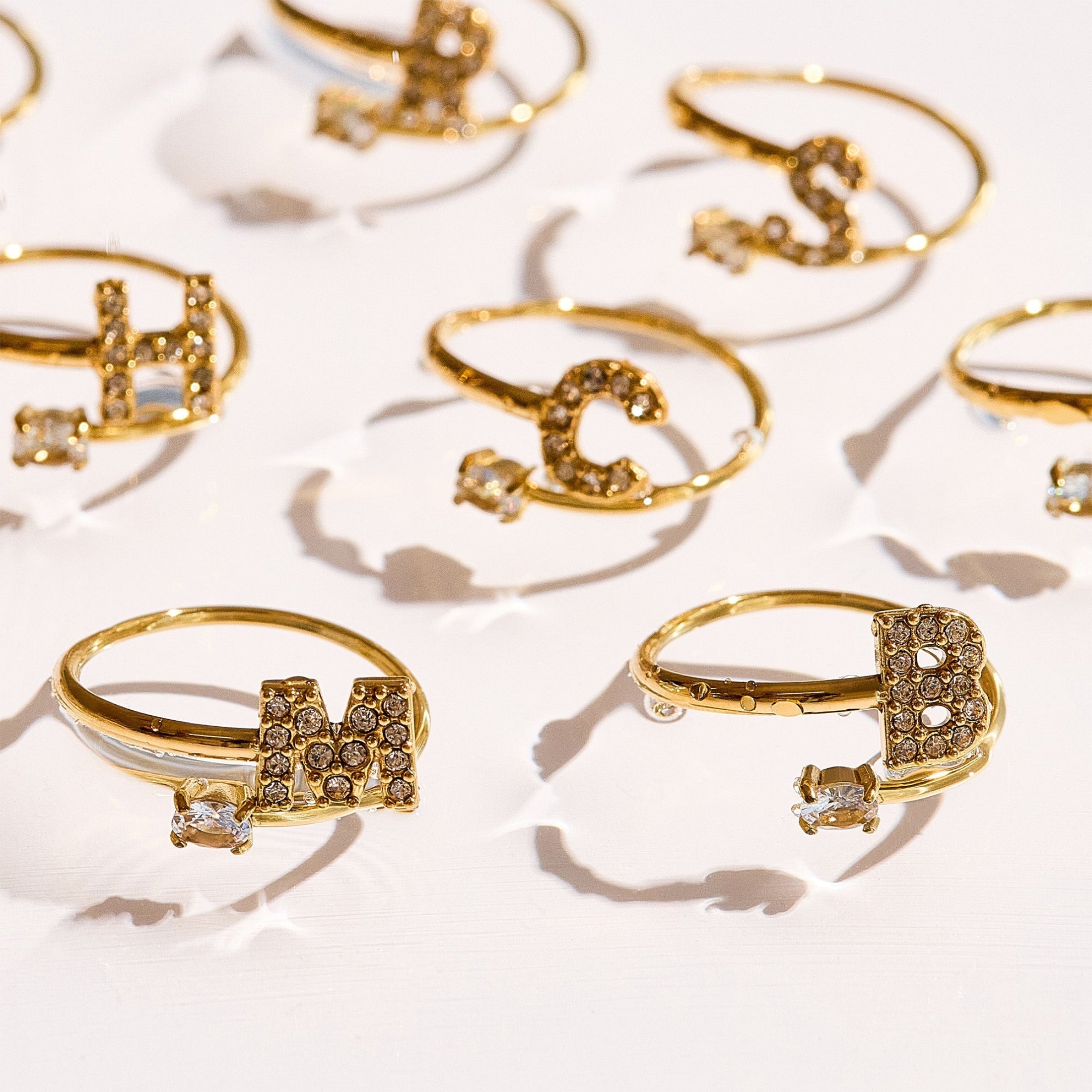 Sparkle Initial Wrap Ring Angel