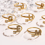 Sparkle Initial Wrap Ring Angel