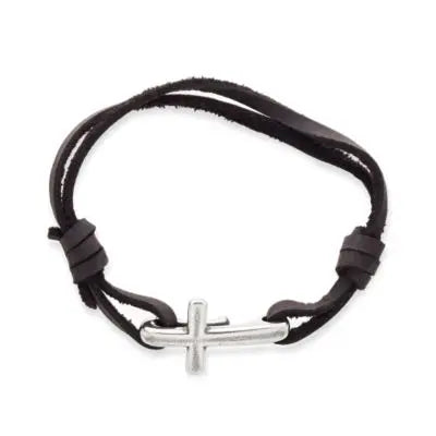Cross Hook-On Leather Bracelet James Avery
