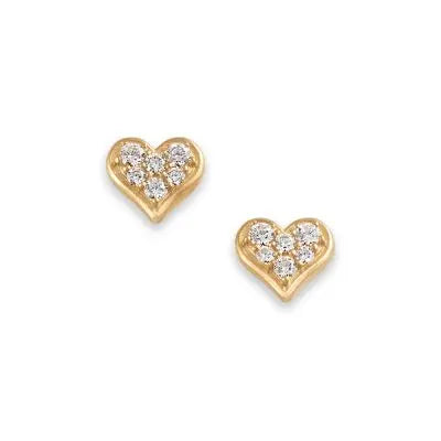 Delicate Pave Diamond Heart Studs James Avery