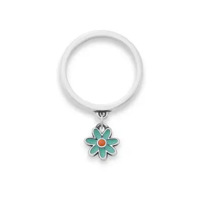 Enamel Mini Flower Charm Dangle Ring James Avery