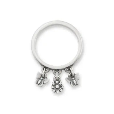 Daisy and Butterflies Dangle Ring James Avery