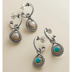 Marjan Gemstone Hoop Dangle Earrings James Avery