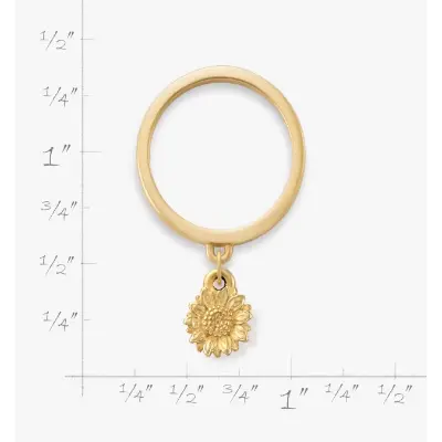 Mini Sunflower Charm Dangle Ring James Avery