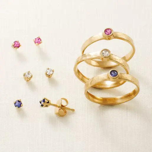 Petite Hammered Gemstone Ring James Avery