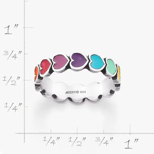 Enamel Connected Hearts Ring James Avery