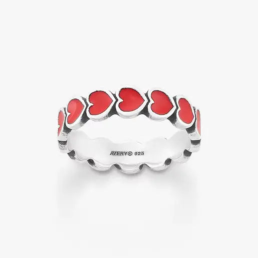 Enamel Connected Hearts Ring James Avery