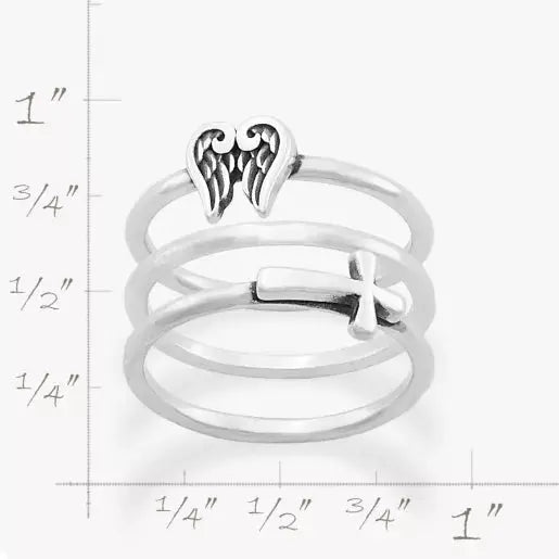 Angel Wings and Horizon Cross Ring Set James Avery