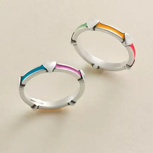 Enamel Band with Hearts Ring James Avery