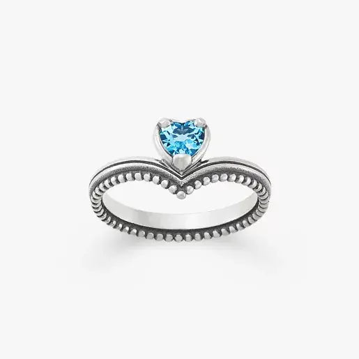 Beaded Chevron Heart Gemstone Ring James Avery