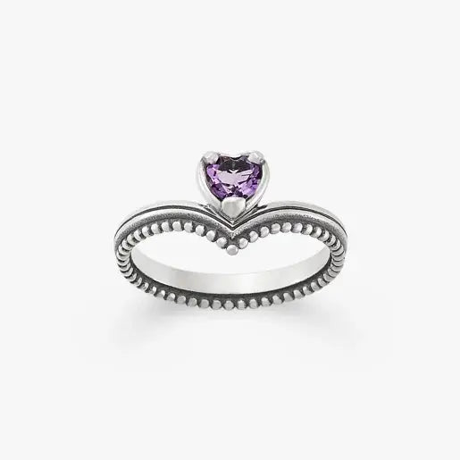 Beaded Chevron Heart Gemstone Ring James Avery