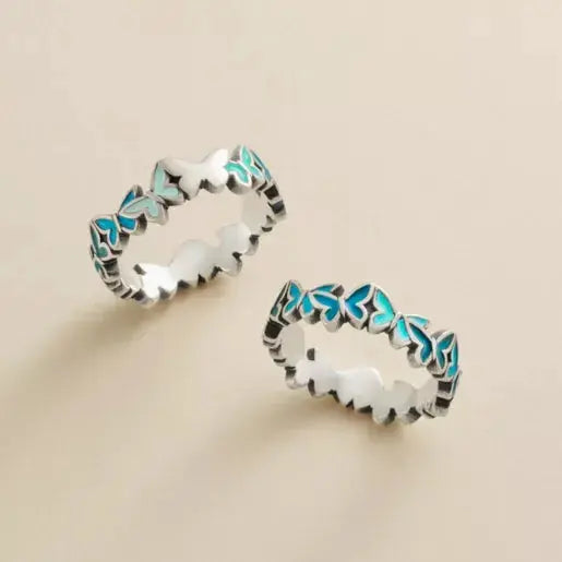 Enamel Connected Butterflies Ring James Avery