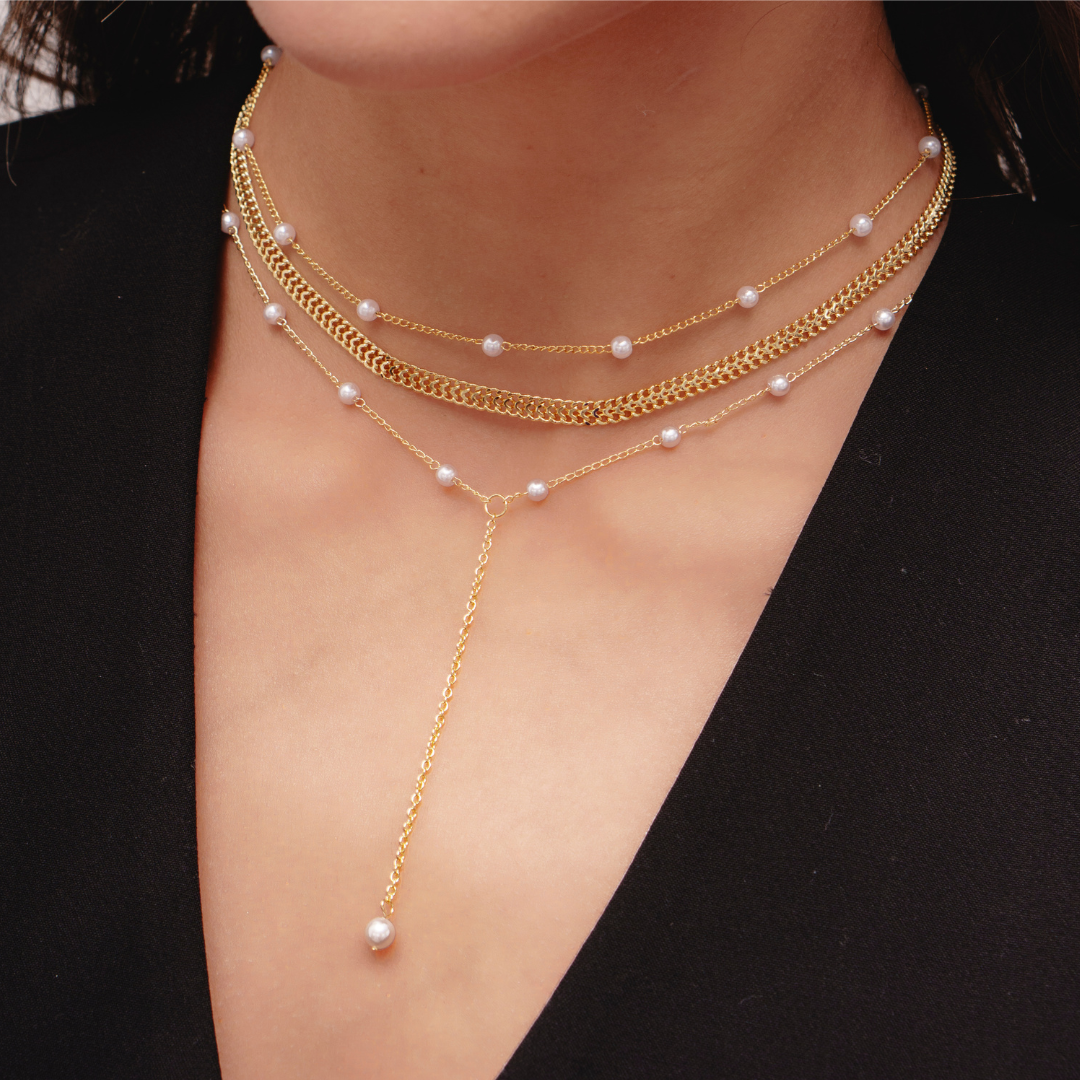 Sweet Pearl Lariat Necklace Lee