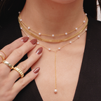 Sweet Pearl Lariat Necklace Lee