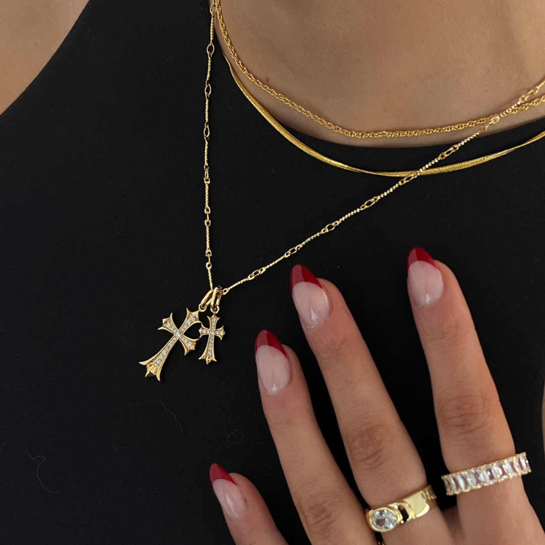 Double Cross Me Necklace Lee