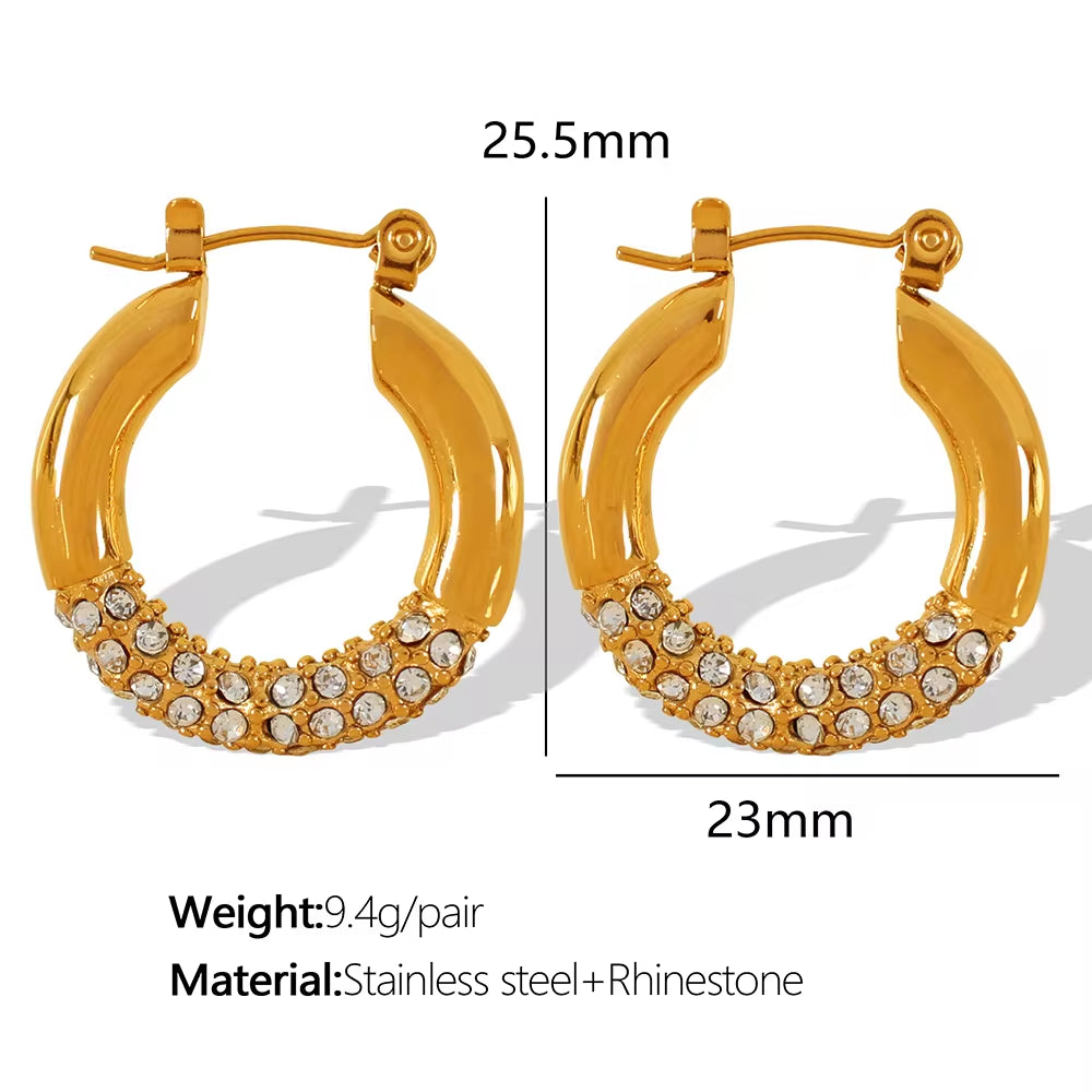 JEWELRY EH292-5 Factory Hot Sale 18K Gold Plated Geometric Zirconia Earrings Fashion Design Premium Earrings My Store