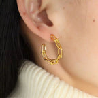 JEWELRY EH218 French Horseshoe Chain Design Earrings C Shaped Earrings Hundred Earrings Women My Store