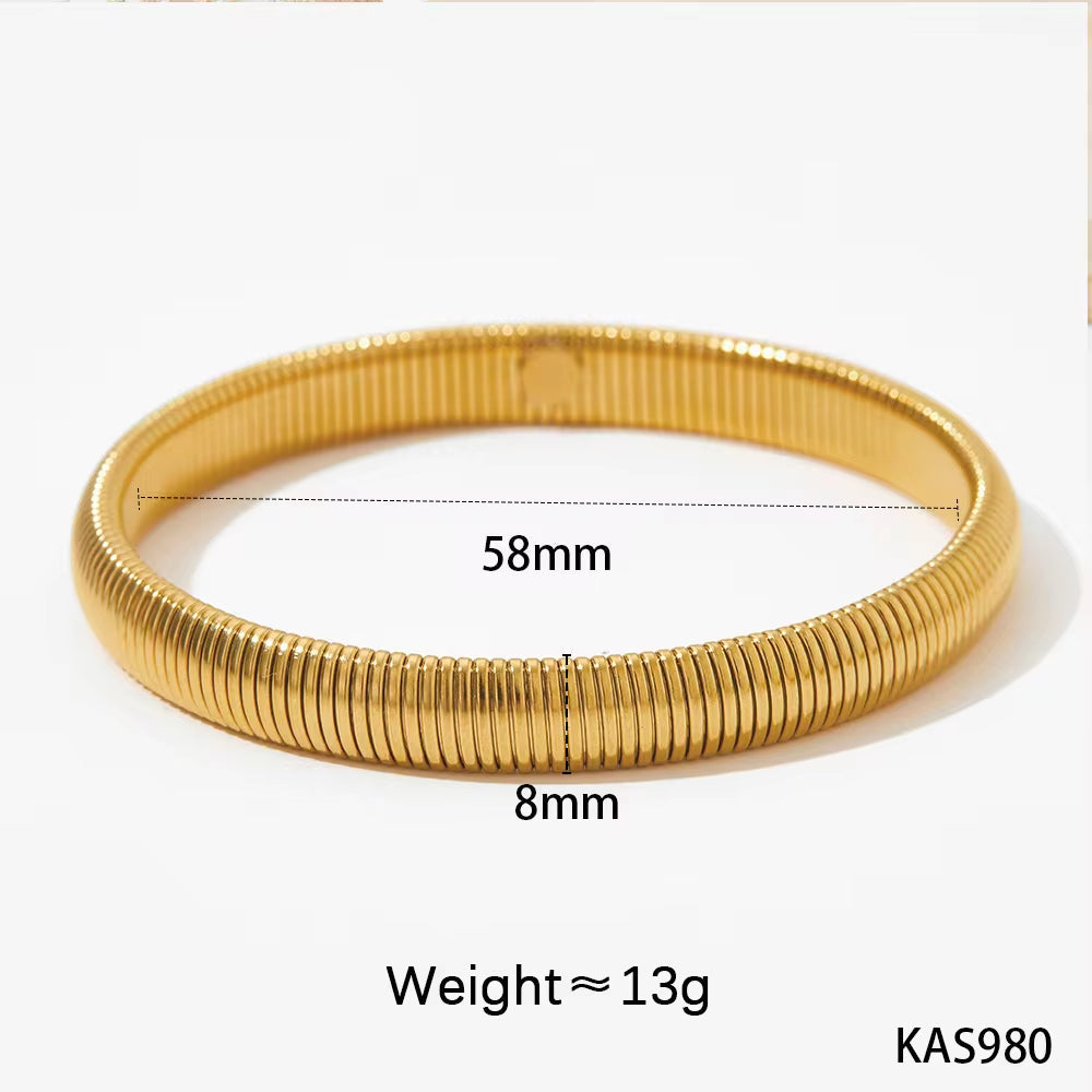 Chunky Statement Elastic Snake Chain Bangles Bracelet Exaggerated Streetwear Non Tarnish Stainless Steel Bangle Jewelry My Store