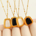 JEWELRY XL94-EH286 French Fashion Cat'S Eye Pendant Necklace Earrings Women Jewellery Set Gold Plated 18K My Store