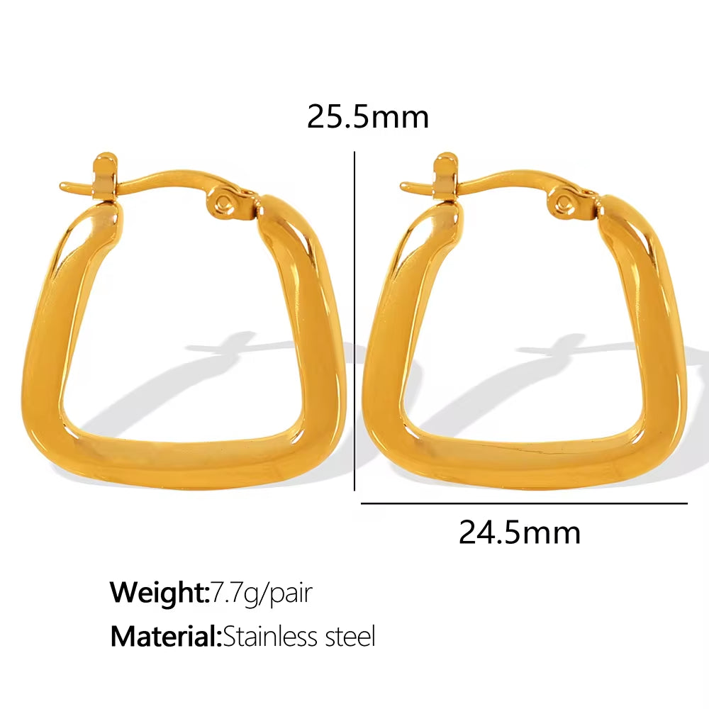 JEWELRY EH292-5 Factory Hot Sale 18K Gold Plated Geometric Zirconia Earrings Fashion Design Premium Earrings My Store