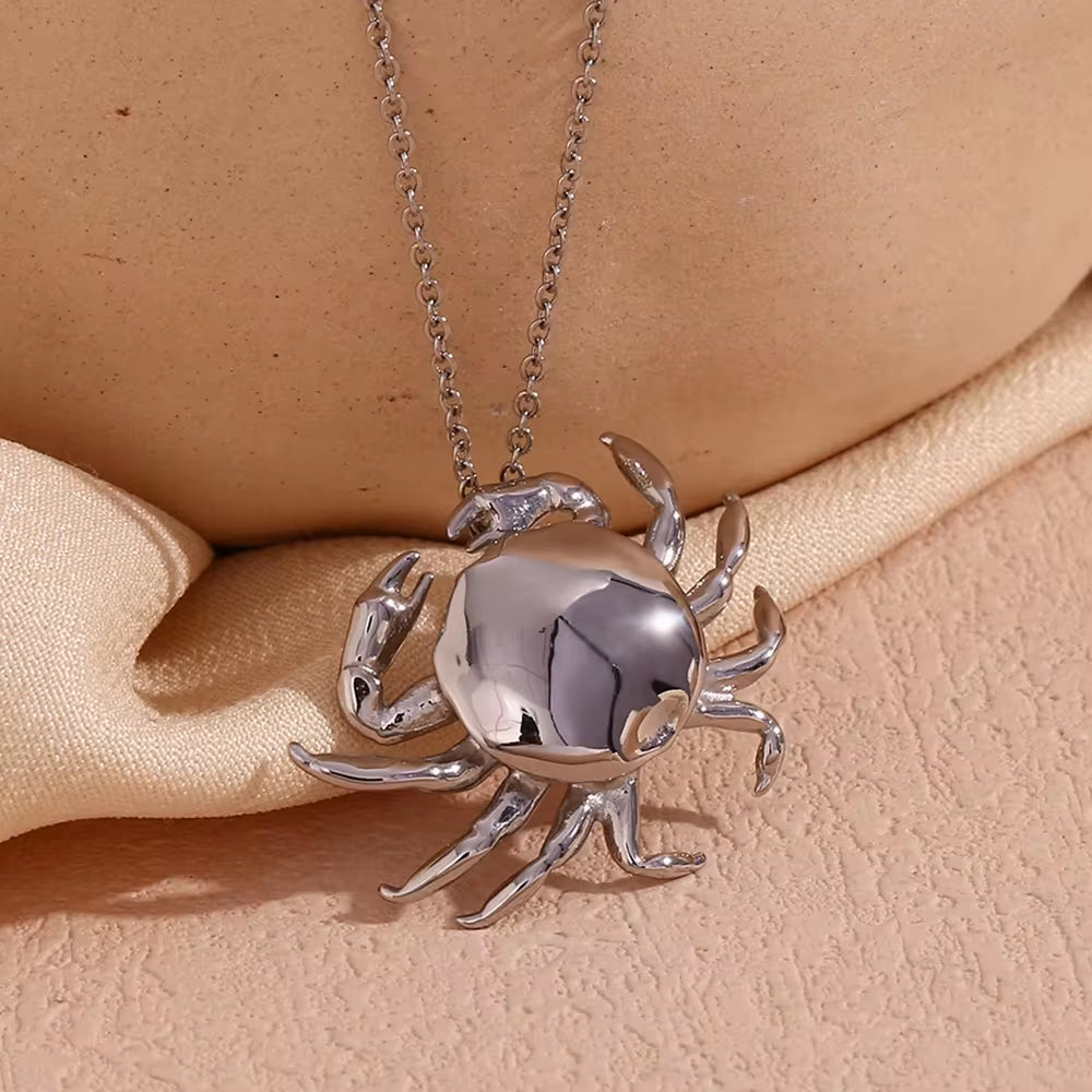 Crab Pendant Necklace 18K Gold Plated Stainless Steel Jewelry Christmas Gift Ideas 2024 My Store