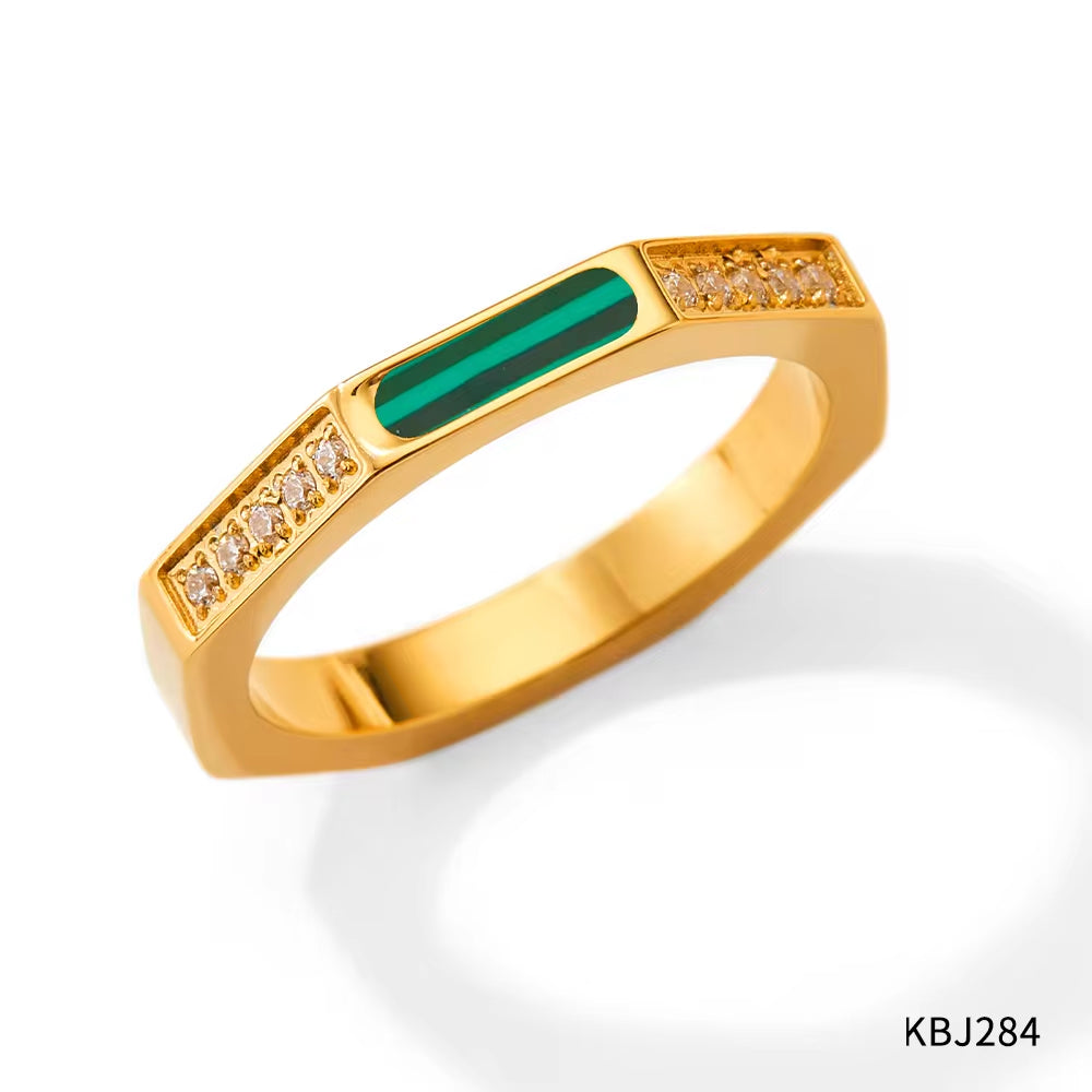 Clear Jewelry Diamond Cz 18K Gold Plated Luxury Shell Ring for Woman Zircon Ring My Store