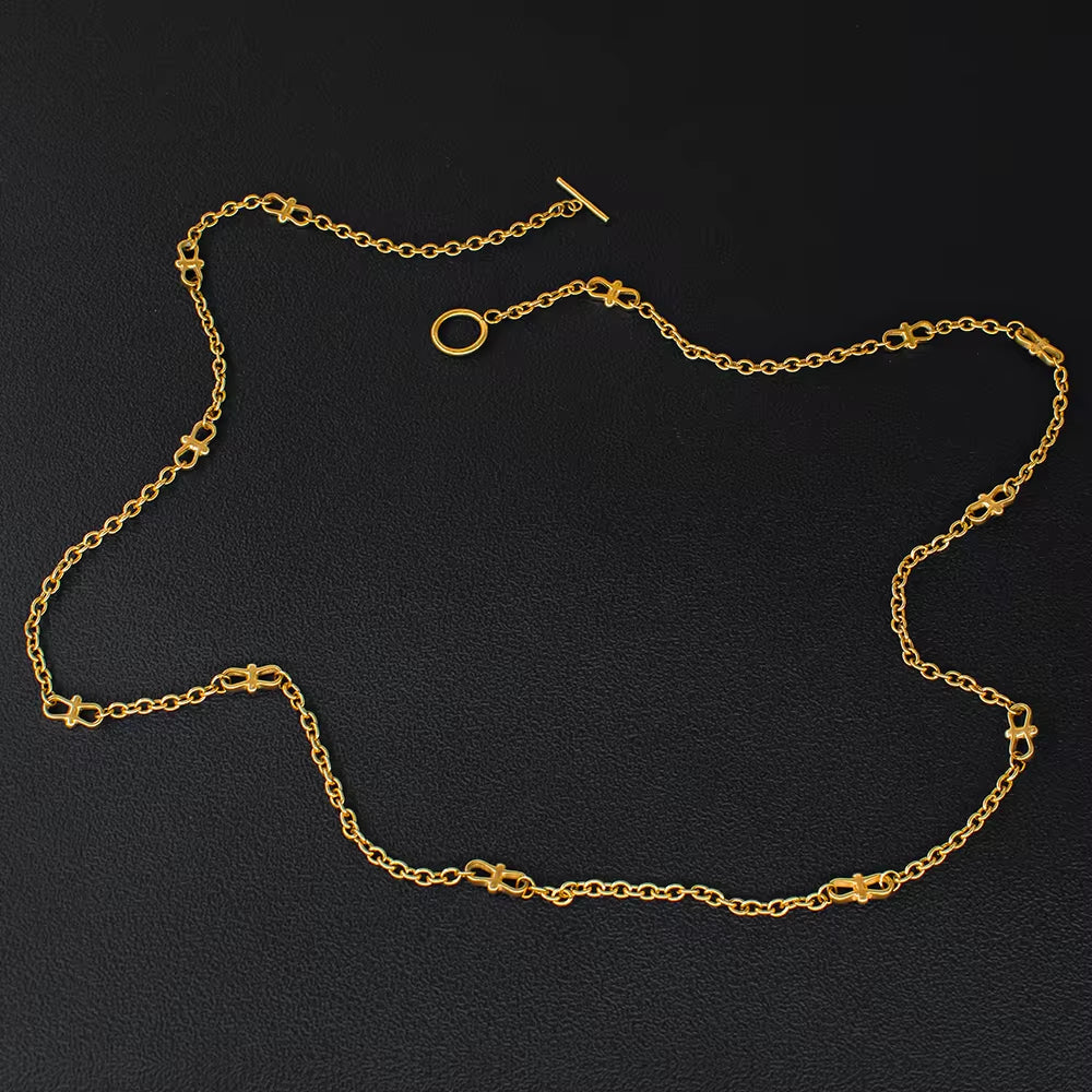 Fashion Long Chain Stainless Steel Necklace Wrapped Bracelets Sweater Chains Necklaces Jewelry My Store