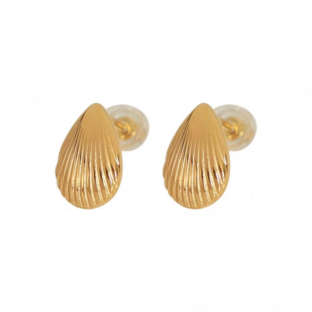 JEWELRY EH20 Factory Hot Sale Vintage Shell Striped Earrings Versatile Stud Earrings My Store