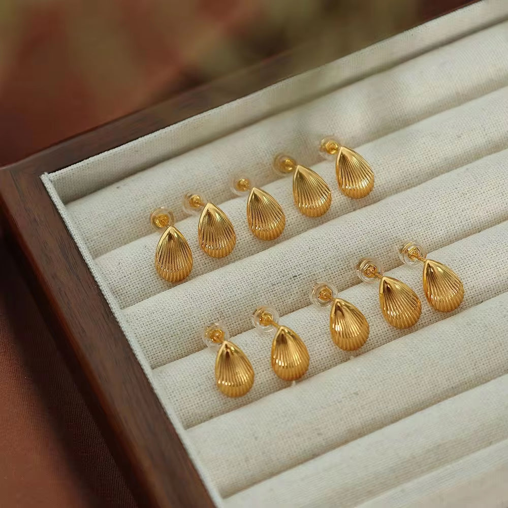 JEWELRY EH20 Factory Hot Sale Vintage Shell Striped Earrings Versatile Stud Earrings My Store