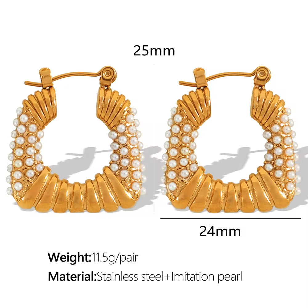JEWELRY EH292-5 Factory Hot Sale 18K Gold Plated Geometric Zirconia Earrings Fashion Design Premium Earrings My Store