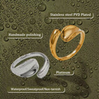 New 2024 Unique Stylish Glossy Surface Ring Casual Geometry Irregular Stainless Steel Rings for Girls My Store