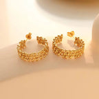 Custom Fashion Jewelry Stainless Steel for Women 18K Gold Plated Chunky Statement Studs Earrings My Store