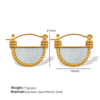 JEWELRY XL78-EH221 Factory Made Thick Cut White Mother of Pearl Premium Feeling Airy Necklace and Earrings Set Women My Store