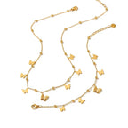 2024 New Design Classic Stainless Steel Gold Plating Bead and Butterfly Chain Necklace Bracelets My Store