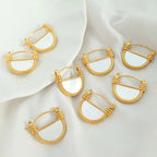 JEWELRY XL78-EH221 Factory Made Thick Cut White Mother of Pearl Premium Feeling Airy Necklace and Earrings Set Women My Store