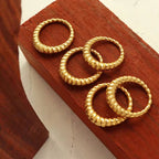 Retro New Arrival Waterproof Jewelry 18K Gold Plated Simple round Shape Rings for Women My Store