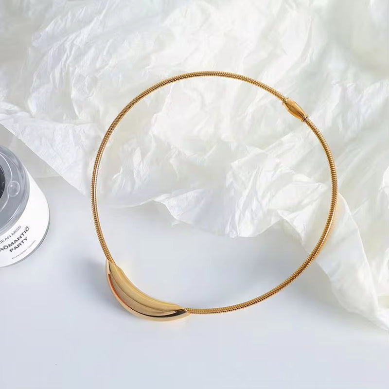 JEWELRY XL07 Trendy Stainless Steel Necklace Bent Pendant Design Collar My Store