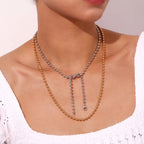 Stainless Steel Bead Necklace Waterproof Gold Plated Jewelry anti Tarnish Chain Necklace Choker My Store