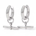 Fashion 18K Gold-Plated Stainless Steel T-Bar Pendant Earrings Women'S Fashion Earing Accessories Jewelry Making My Store