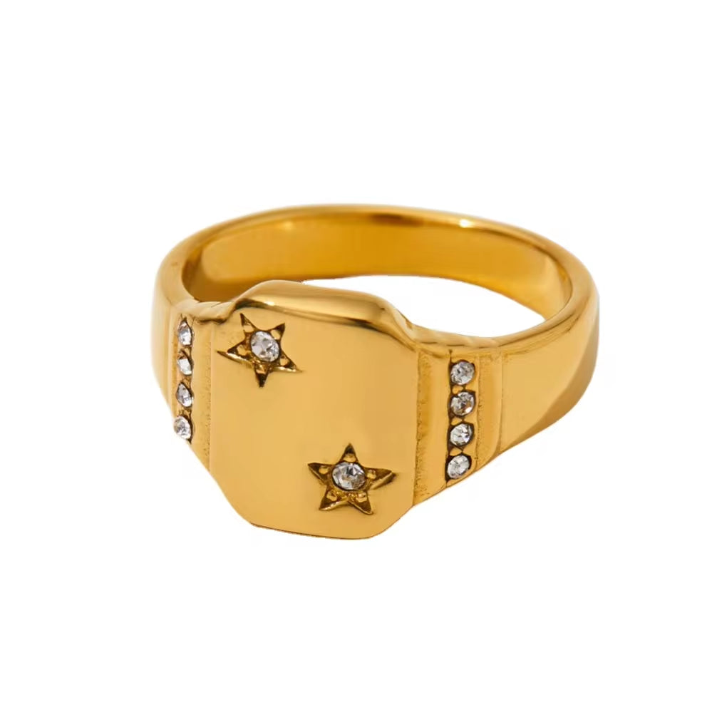 New Arrival Design Chunky Star Zircon North Star Rings Waterproof & Tarnish Free Stainless Steel Jewelry Rings My Store