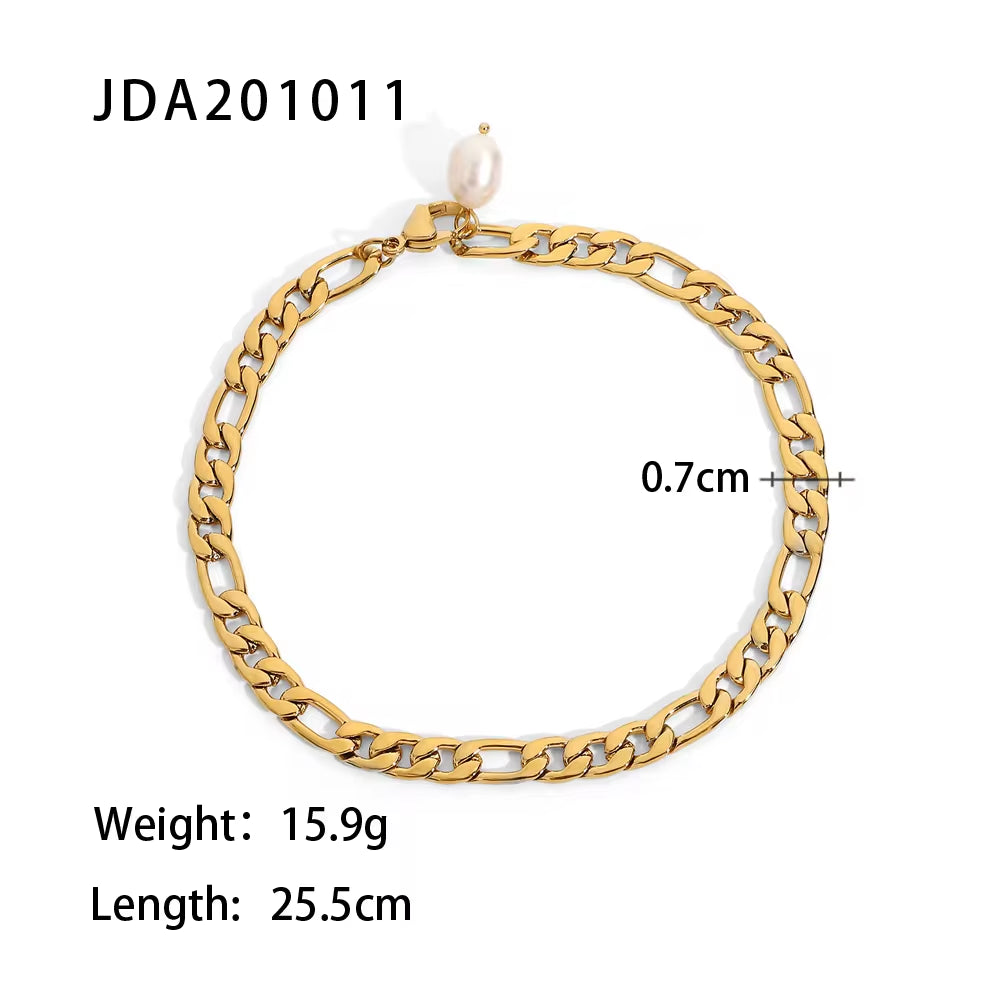 Dainty 18K Gold Plated Stainless Steel Simple Jewelry Gift Waterproof Chain Cross Double Layer Daity Anklet for Women My Store